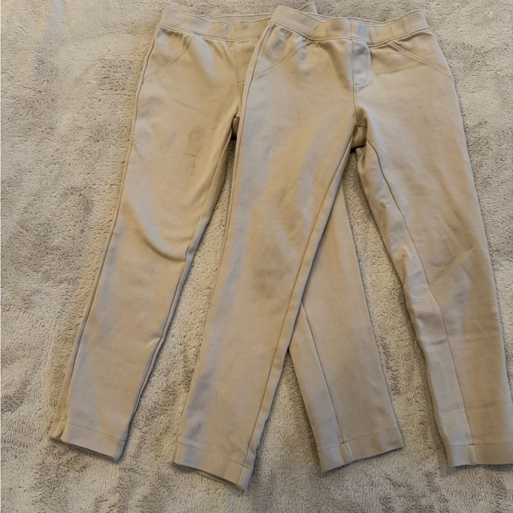 Cat & Jack Tan Stretch  Pants 2 Pair medium